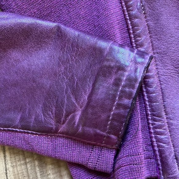 GMS-75 Purple Leather Zip Up Jacket - Picture 10 of 11